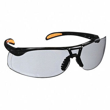Safety Glasses, Medium, Gray, Wraparound, Black
