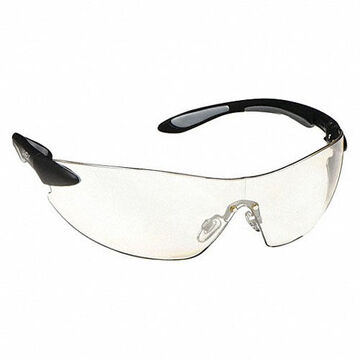 Lightweight Safety Glasses, Medium, Scratch Resistant, SCT Reflect 50, Wraparound, Black/Silver