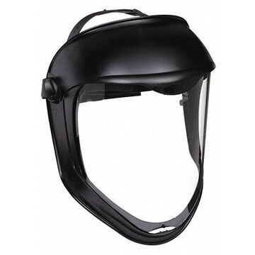 Hard Hat Ratchet Face Shield, Clear, Polycarbonate, 9-1/2 In Ht, 14-1/4 In Ht
