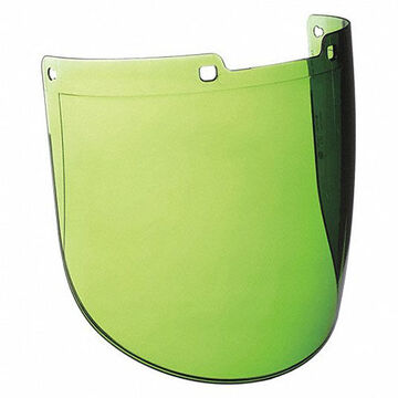 Faceshield Window, Green, Polycarbonate, 9 in ht, 15-7/8 in ht