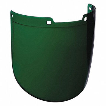 Uncoated Faceshield Window, Green, Polycarbonate, 9 in ht, 15-7/8 in ht