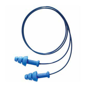 Metal Detectable Ear Plug, 25 dB, Triple Flange, Blue, Universal