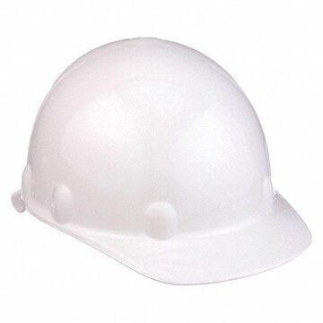 Casque de sécurité à bord avant, blanc, thermoplastique, cliquet, classe E