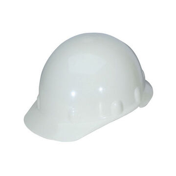 Front Brim Hard Hat, White, Thermoplastic, 8-Point Ratchet, Class E