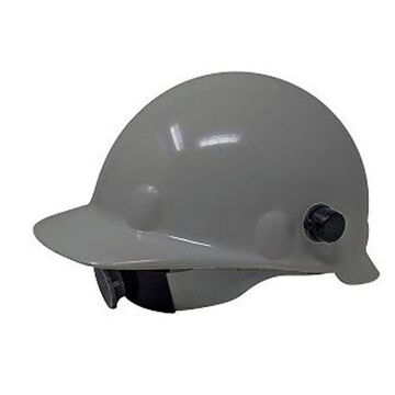 Front Brim Hard Hat, Gray, Thermoplastic, 8 Point, Class E