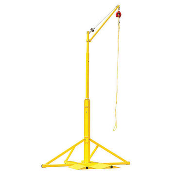 Overhead Rotational Boom Anchor, 240 in ht, 310 lb Capacity, Steel, Yellow, Freestanding Mount