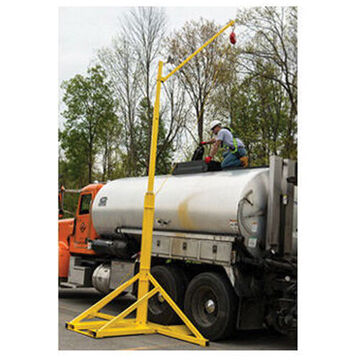 Overhead Rotational Boom Anchor, 240 in ht, 310 lb Capacity, Steel, Yellow, Freestanding Mount