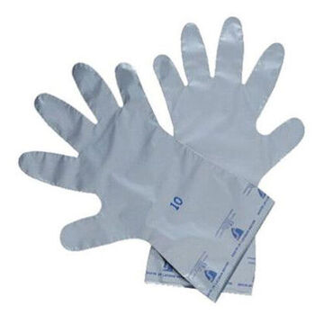 Ink Free Multi-layer Gloves, Silver, Ambidextrous/smooth Grip, Polyethylene/evoh