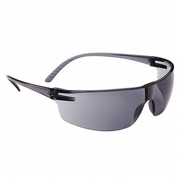 Safety Glasses, Universal, Scratch Resistant, Gray, Frameless, Wraparound, Gray