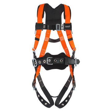 Non-stretch Full Body Harness, S/M, 400 lb Capacity, Hi-Viz Orange, Polyester