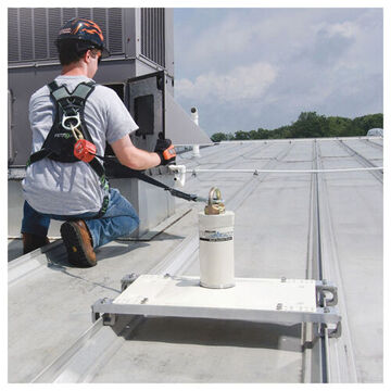 Post Roof Anchor, 310 Lb Capacity, 26 In Lg, 15-1/2 In Wd, Aluminum, Stainless Steel