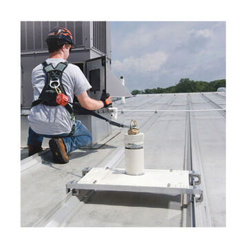 Post Roof Anchor, 310 Lb Capacity, 22 In Lg, 15.25 In Wd, Aluminum, Stainless Steel