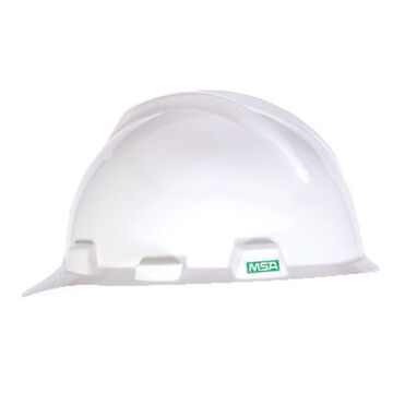 Non Vented Type I Hard Hat, Fits Hat 6-1/2 to 8 in, White, HDPE, Swing Ratchet, Class E