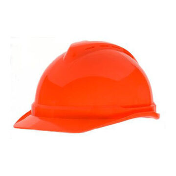 Type I Vented Hard Hat, Fits Hat 6-1/2 to 8 in, Orange, HDPE, 4 Point Ratchet, Class C
