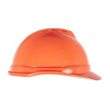 Hard Hat Type I Vented, Fits Hat 6-1/2 To 8 In, Hi-viz Orange, Hdpe, 4 Point Ratchet, Class C