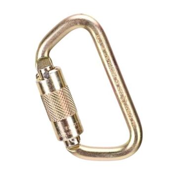 Gate Opening Carabiner, 400 lb Capacity, 2.559 in wd, 9/16 in Gate Clearance, Steel