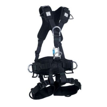 Full Body Harness, Standard, M, 28.465 in lg, 400 lb Capacity, Black, Polyester