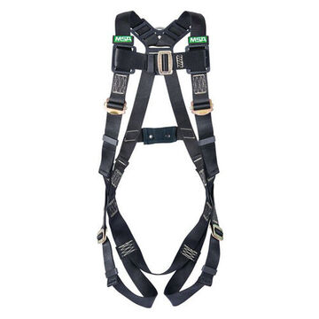 Arc-flash Rated Full Body Harness, Standard, 26.53 in lg, 400 lb Capacity, Black, Nylon
