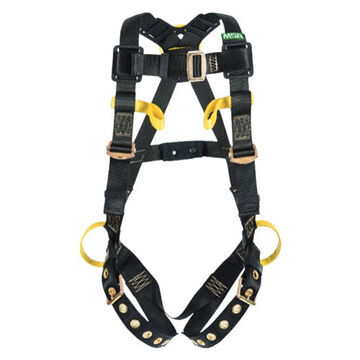 Arc-flash Rated Full Body Harness, Standard, 12.01 in lg, 400 lb Capacity, Black, Nylon