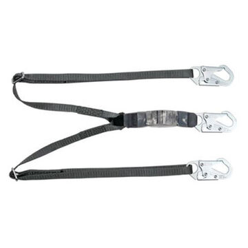 Lanyard Shock Absorbing, 150 To 310 Lb Capacity, 2-leg, Green/gray, 36cs Snap Hook