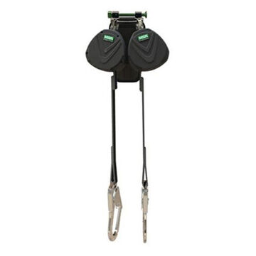 Leading Edge Twin leg Fall Limiter, 310 lb Capacity, 8 ft lg, Black, Nylon Webbing, Aluminum