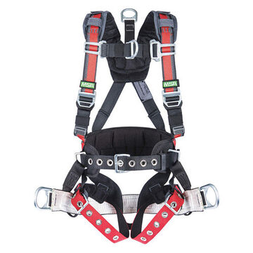 Harness Full Body, M/standard, 400 Lb Capacity, Red, Nylon
