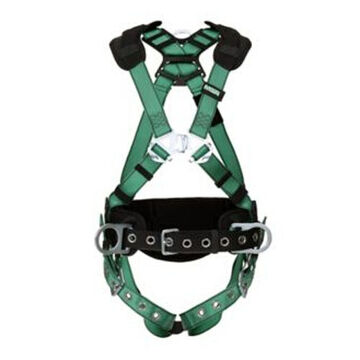 Full Body Harness, Standard, 400 lb Capacity, Green, Nylon