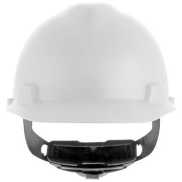 Type I Vented Hard Hat, Fits Hat 6-1/2 to 8 in, Matte White, HDPE, 1-Touch, Class E