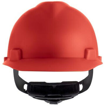 Type I Vented Hard Hat, Fits Hat 6-1/2 to 8 in, Matte Red, HDPE, 1-Touch, Class E
