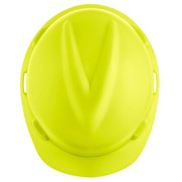 Casque rigide ventilé de type I, convient aux casques de 6-1/2 à 8 pouce, jaune mat haute visibilité, HDPE, 1 touche, classe E