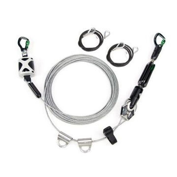 Lifeline Temporary Horizontal Cable, 130 To 310 Lb Capacity, 5 To 60 Ft Lg