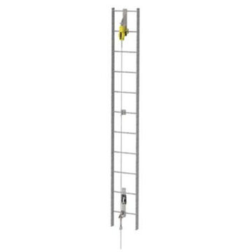 Ensemble de ligne de vie pour échelle verticale, 60 pied lg, capacité de 310 lb, acier