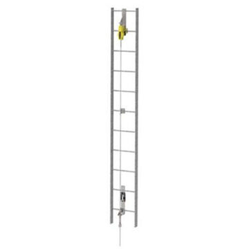 Vertical Ladder Lifeline Kit, 100 ft lg, 310 lb Capacity, Steel