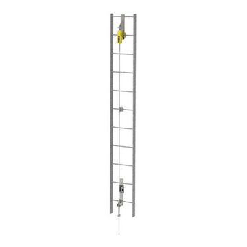 Ladder Lifeline Kit, Weight Capacity 310 lb, Steel, Silver