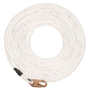 Vertical Lifeline, 150 ft lg, White, Polyester