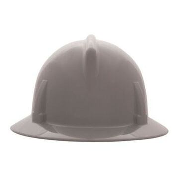 Non-Slotted Hard Hat, Gray, Polycarbonate, 1-Touch, Class E