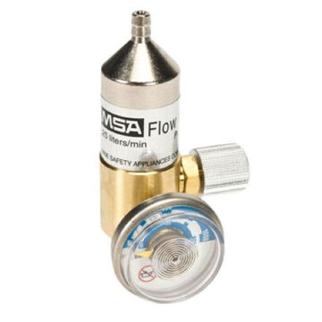 Gas Regulator Fixed Flow, 0.25 Lpm, Nickel Plated Polished Aluminum, Shut-off