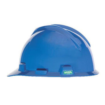 Slotted Hard Hat, Blue, Polyethylene, Ratchet, Class E
