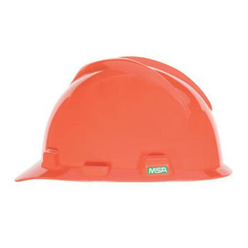 Slotted Hard Hat, Orange, Polyethylene, Ratchet, Class E