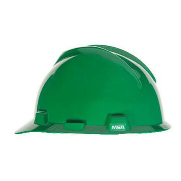 Hard Hat Slotted, Green, Polyethylene, Ratchet, Class E