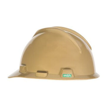 Slotted Hard Hat, Gold, Polyethylene, Ratchet, Class E