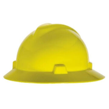 Full Brim Hard Hat, Yellow, Polyethylene, Fas-Trac III, Class E