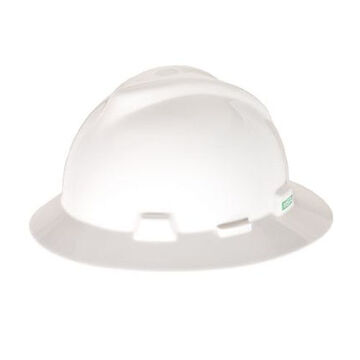 Hard Hat, White, Polyethylene, Ratchet, Class E