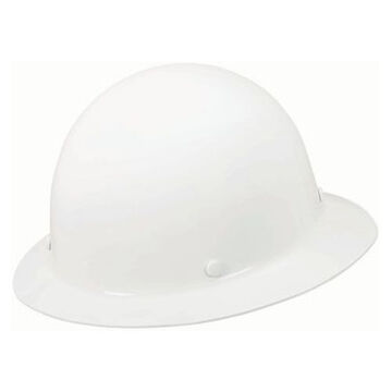 Front Brim Hard Hat, White, Phenolic, Ratchet, Class G