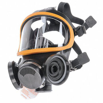 Full Face Respirator, 8.386 in Size, Black