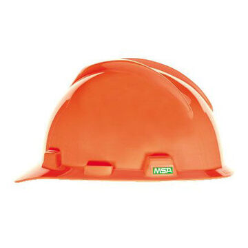 Casque rigide à fente, orange, polyéthylène, cliquet, classe E