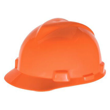 Casque de sécurité à bord avant, orange, polyéthylène, cliquet, classe E