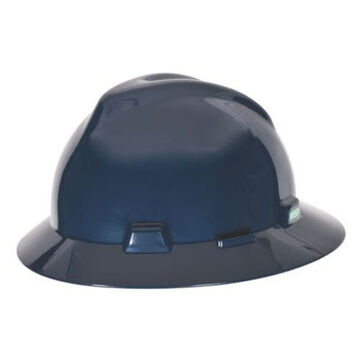 Full Brim Hard Hat, Dark Blue, Polyethylene, Ratchet, Class E