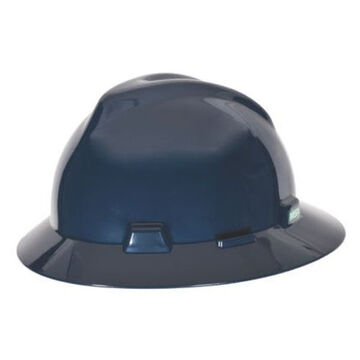 Casque de sécurité à bord complet, bleu foncé, polyéthylène, cliquet, classe E