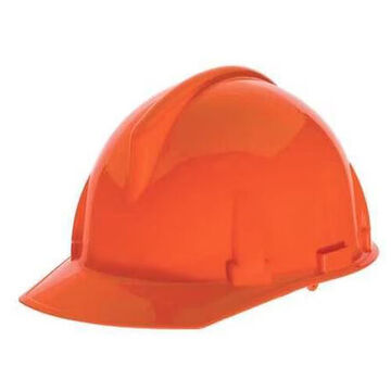 Full Brim Hard Hat, Orange, Polyethylene, Ratchet, Class E